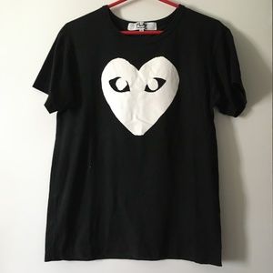 Genuine COMME DES GARCONS PLAY Black Cotton Tee M